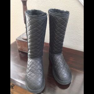 UGG Black Puffer Tall Boots with Black Interior